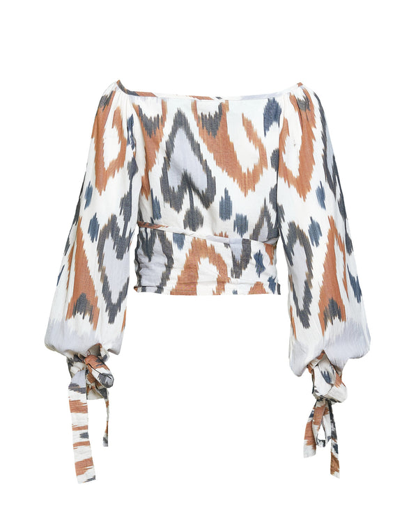 Rekha Wrap Top - Thi Print (Pattern)