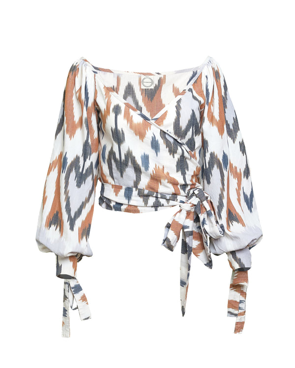 Rekha Wrap Top - Thi Print (Pattern)