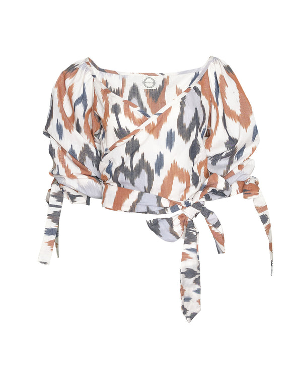 Rekha Wrap Top - Thi Print (Pattern)