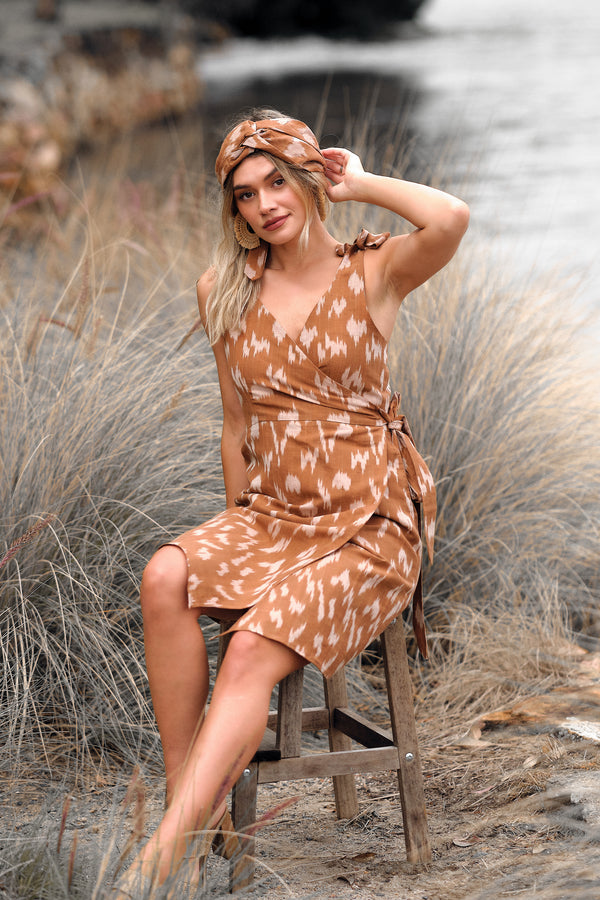 Rita Dress - Amy Print (Brown)