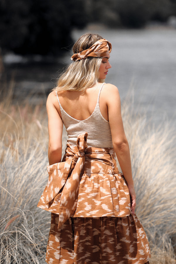 Devi Skirt - Amy Print (Brown)