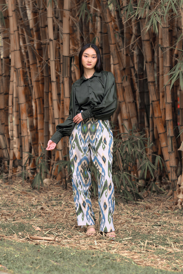 Rumi Button Up Shirt - Forest Green (Tencel)